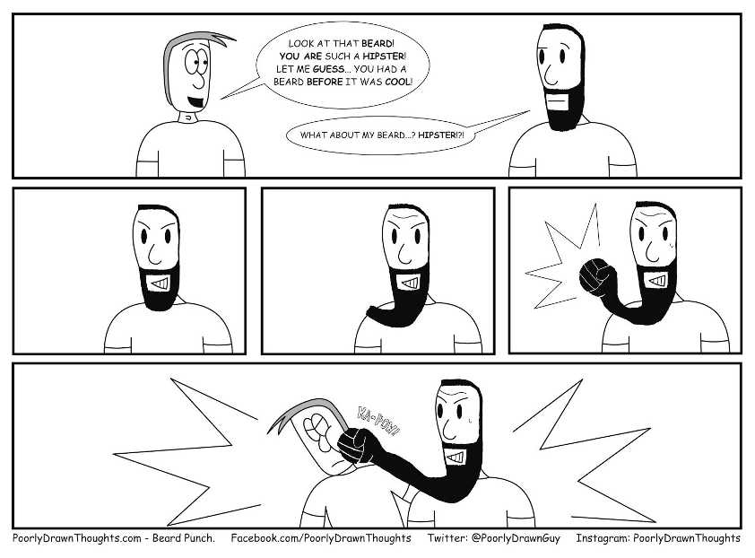 Poorly Drawn Thoughts Webcomic: Beard Punch