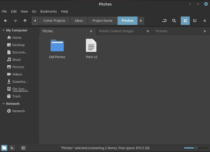 An example of how files and file versions should be stored.